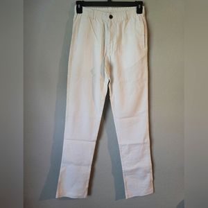 28 Palms: off white linen men's pants